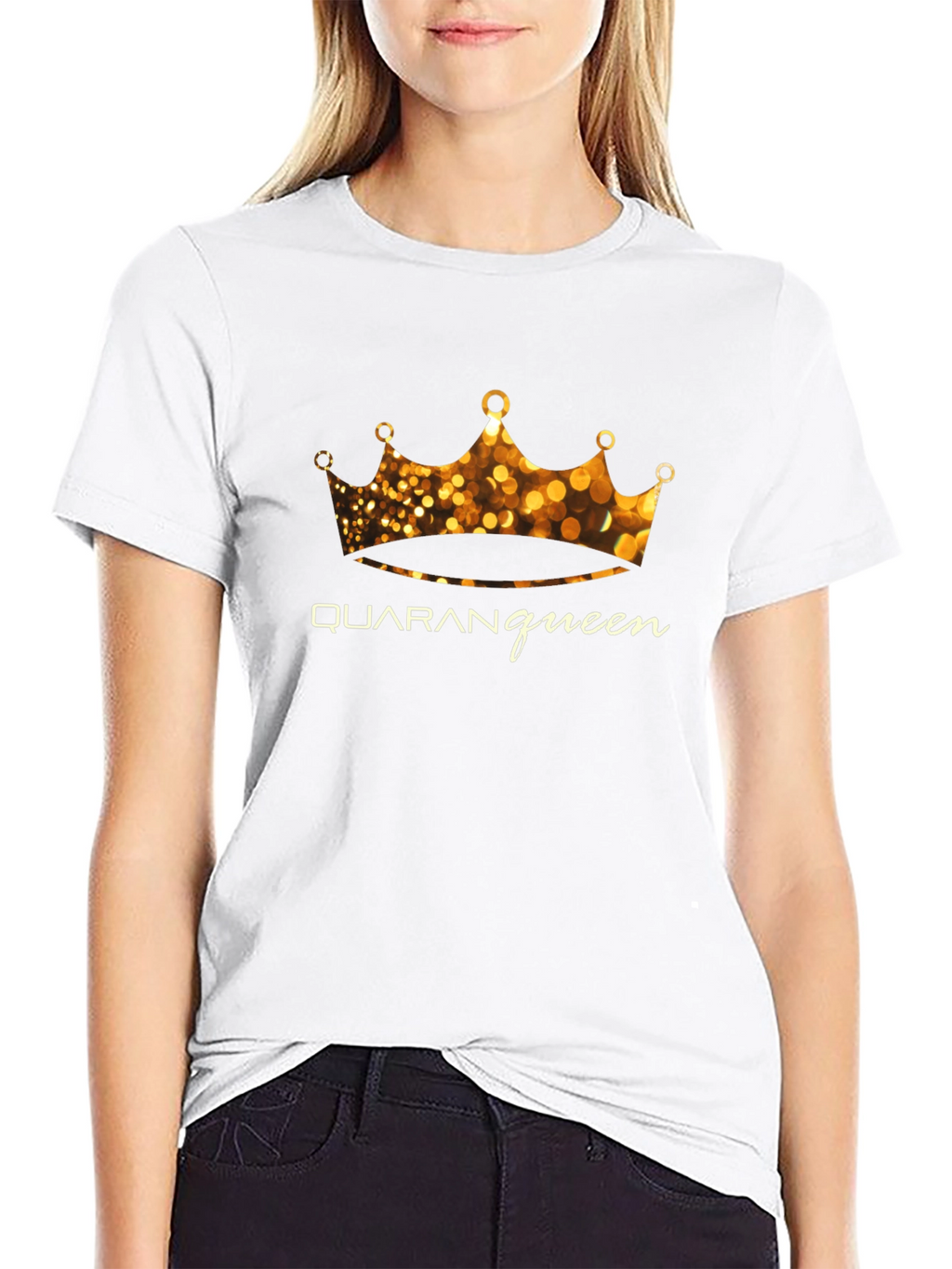 Quaranqueen Black T-Shirt - Crown Design