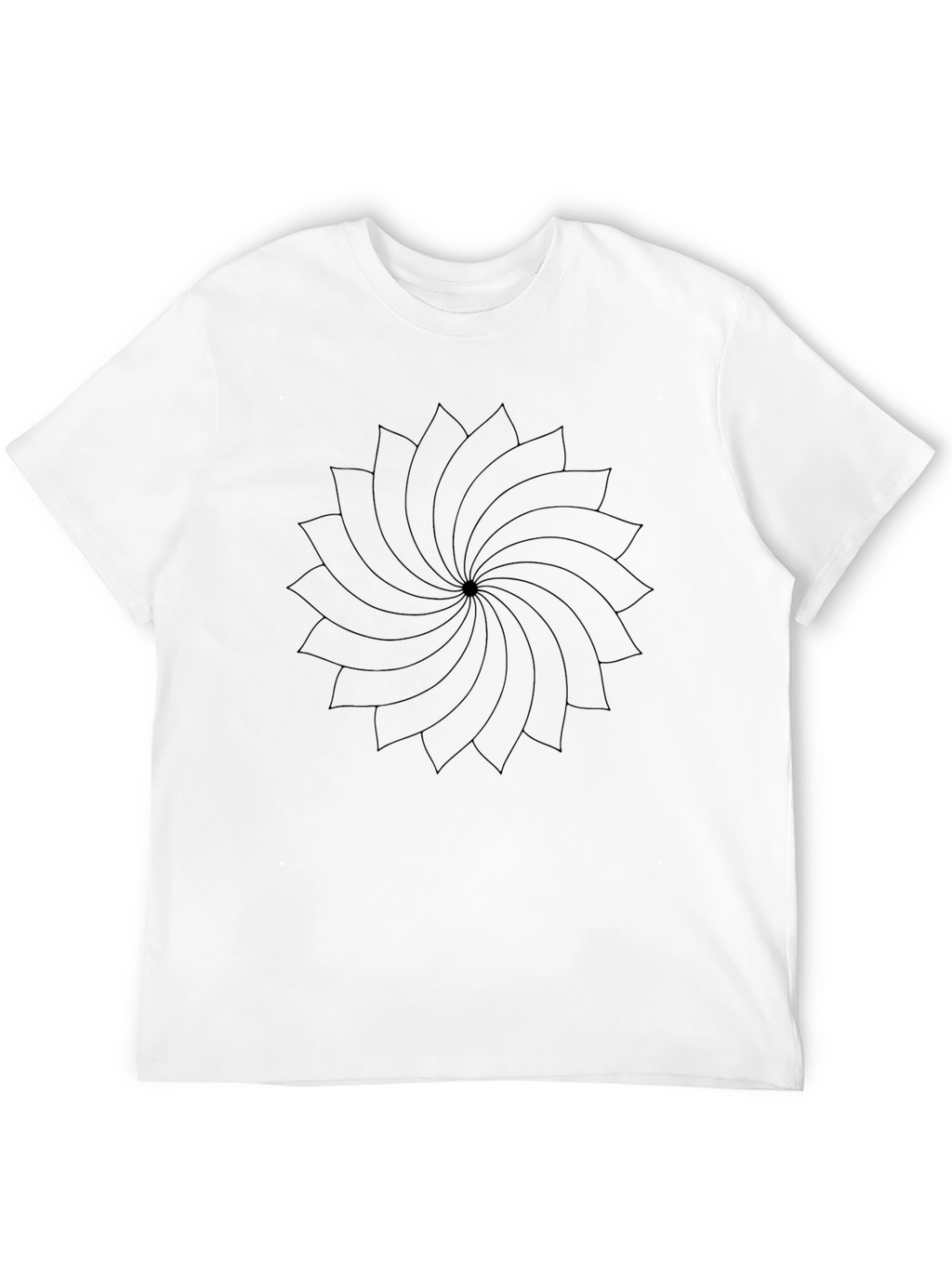 Black Graphic Tee - Swirl Design
