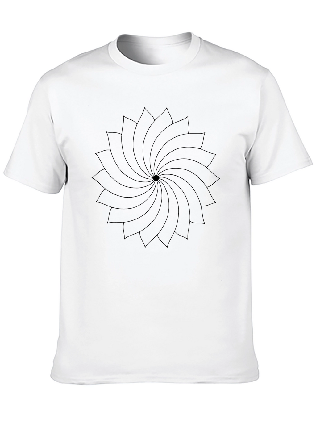 Black Graphic Tee - Swirl Design