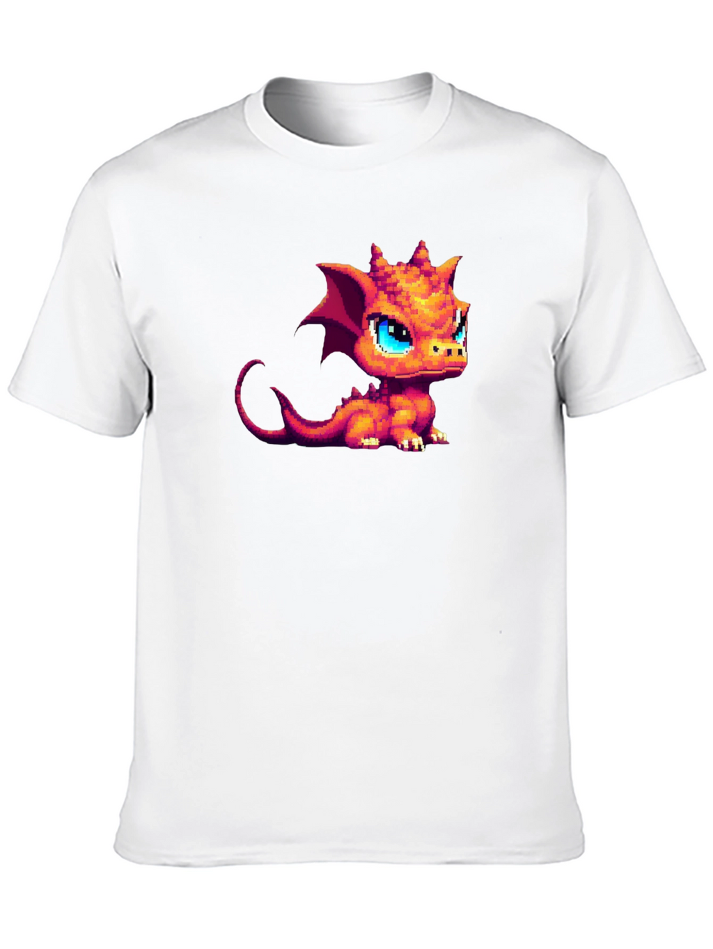 Pixel Dragon Graphic Tee - Black Cotton Shirt