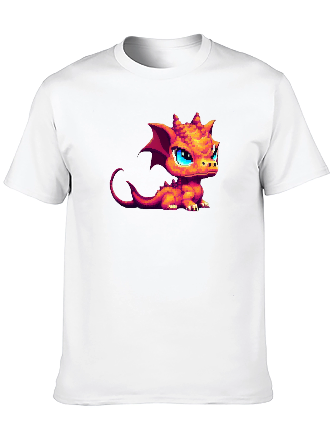 Pixel Dragon Graphic Tee - Black Cotton Shirt