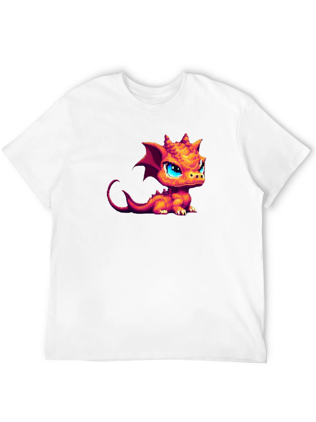 Pixel Dragon Graphic Tee - Black Cotton Shirt