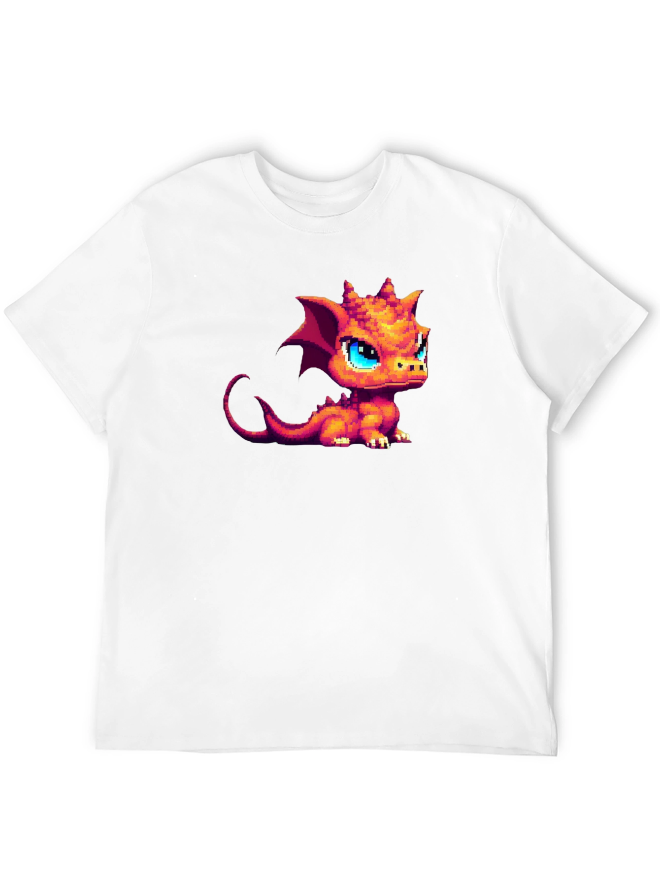 Pixel Dragon Graphic Tee - Black Cotton Shirt