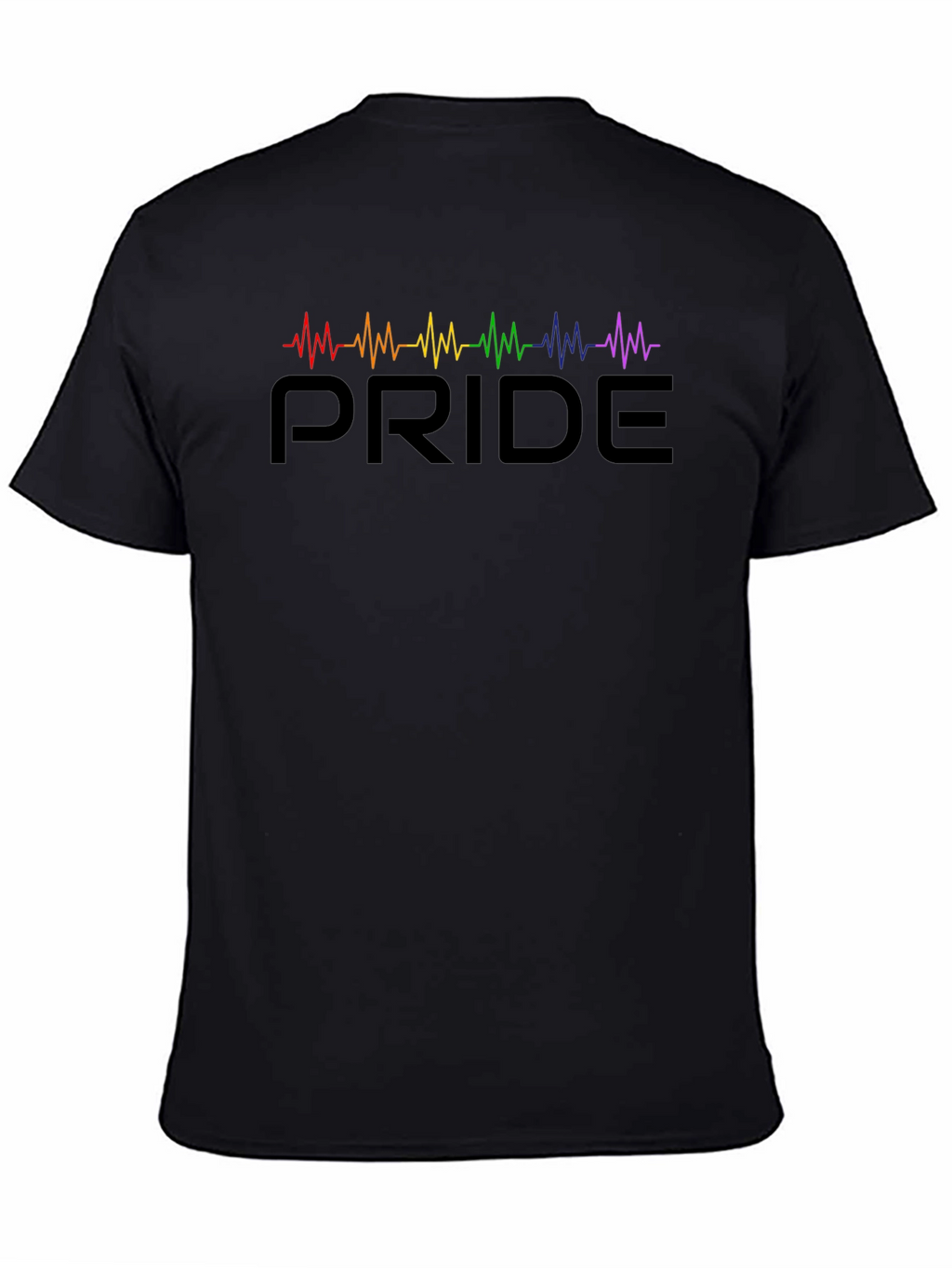 Pride LGBTQ+ Heartbeat T-Shirt - Black