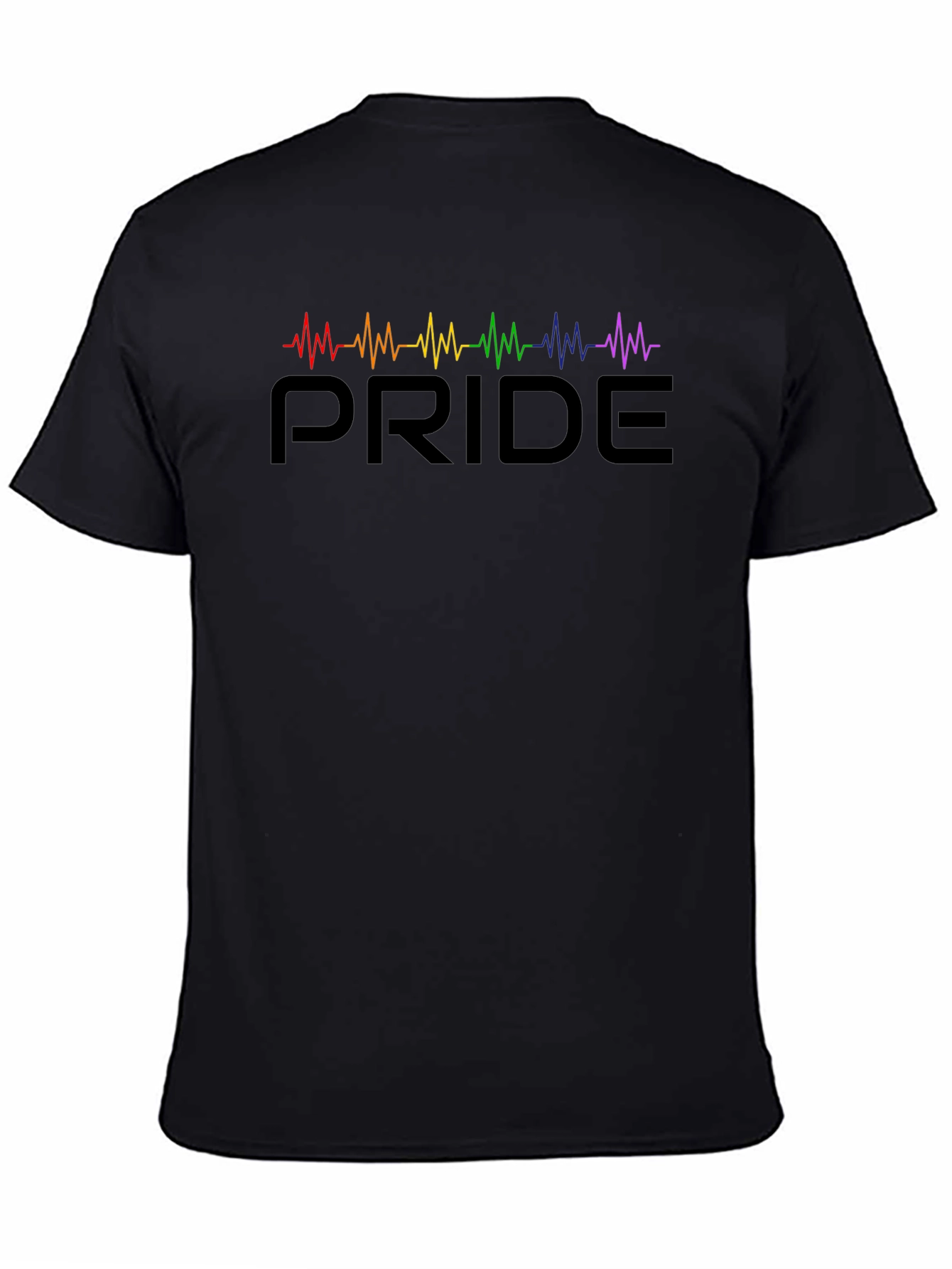 Pride LGBTQ+ Heartbeat T-Shirt - Black