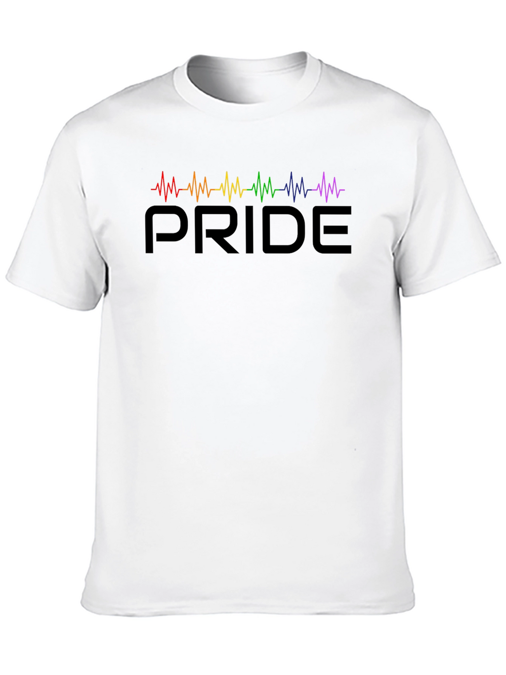 Pride LGBTQ+ Heartbeat T-Shirt - Black