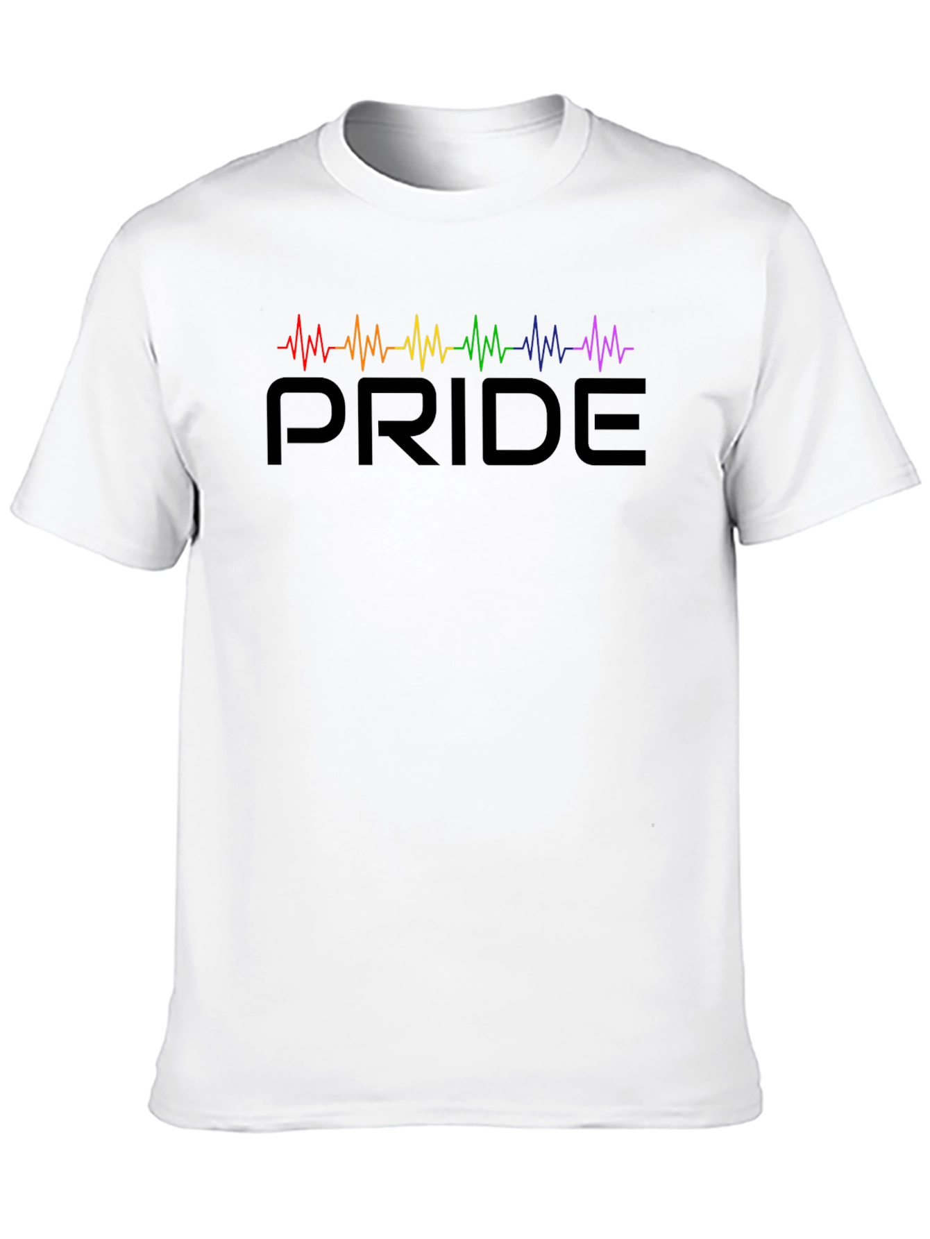 Pride LGBTQ+ Heartbeat T-Shirt - Black