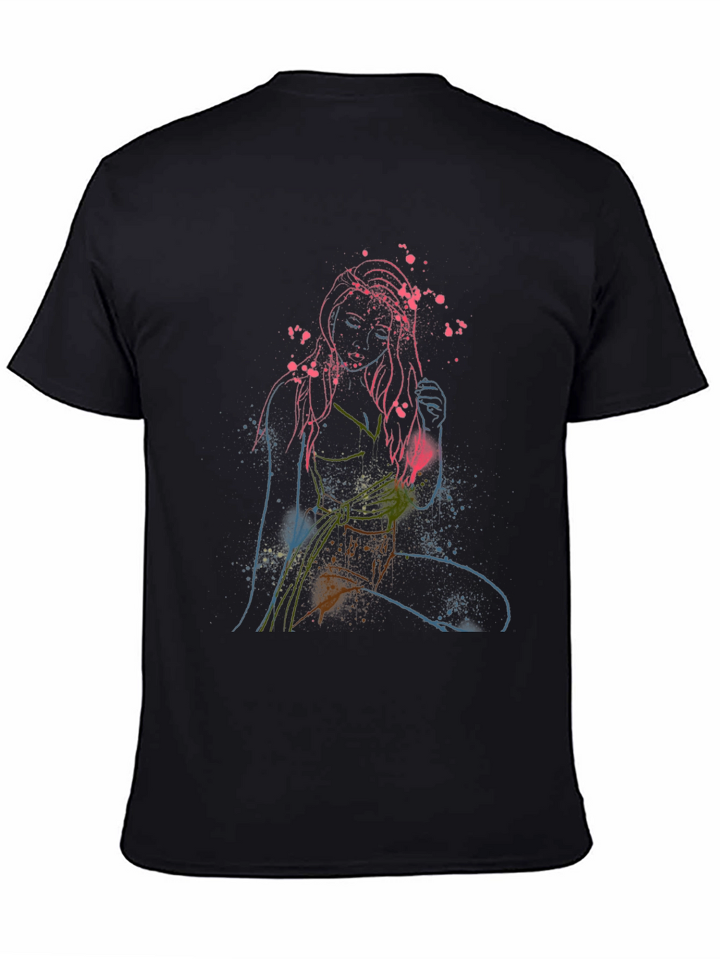 Abstract Woman Graphic Print Crew Neck T-Shirt