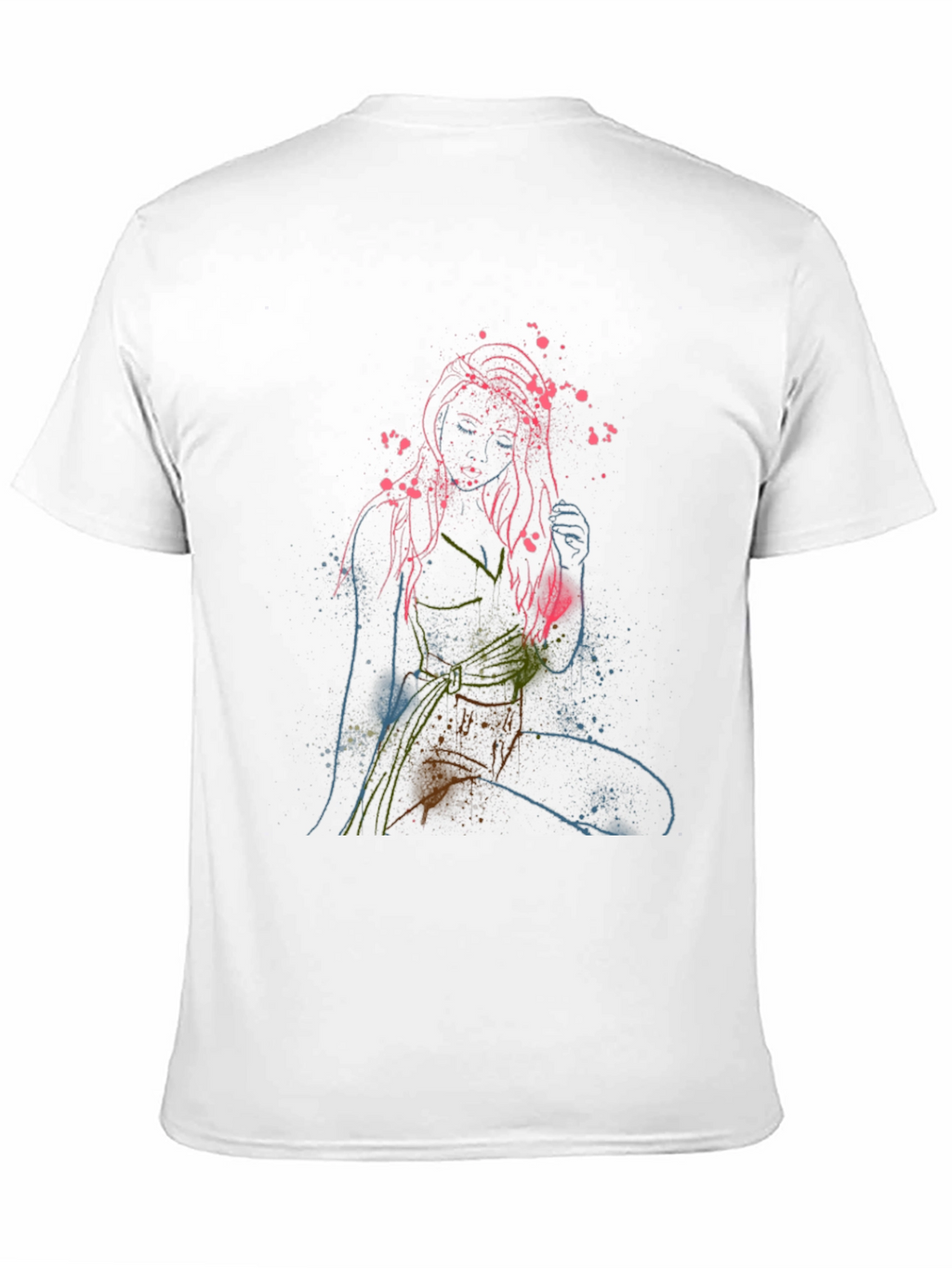 Abstract Woman Graphic Print Crew Neck T-Shirt