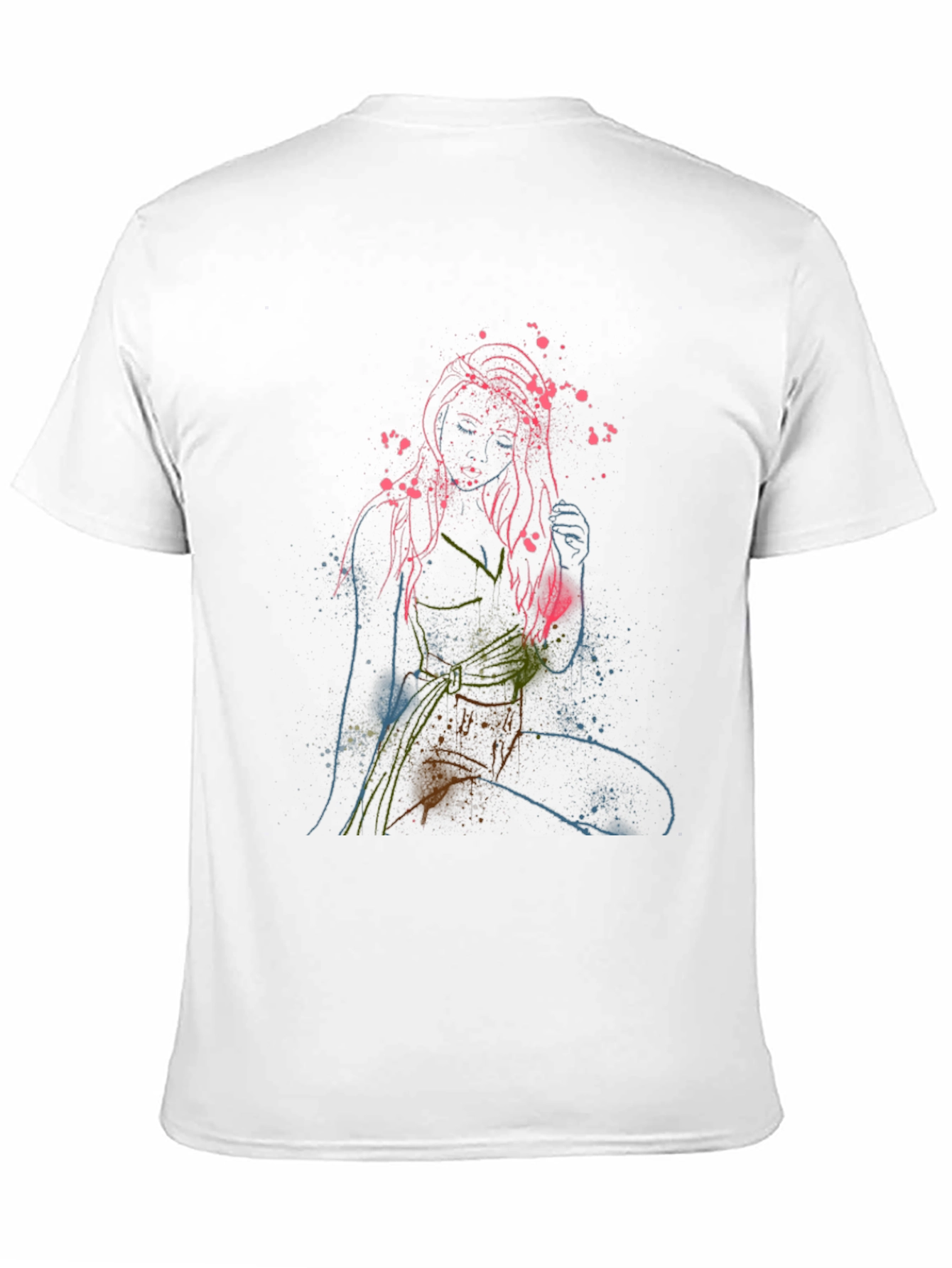 Abstract Woman Graphic Print Crew Neck T-Shirt