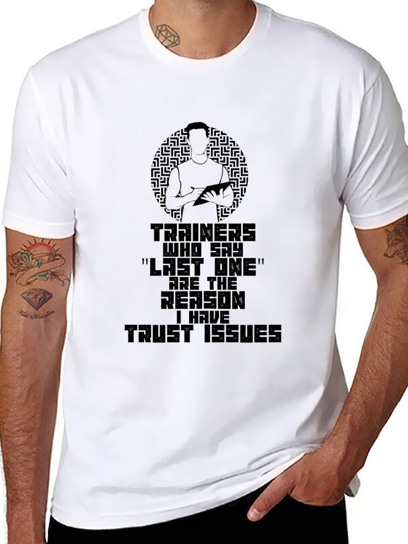 Trainers Trust Issues T-Shirt - Gym Humor Apparel