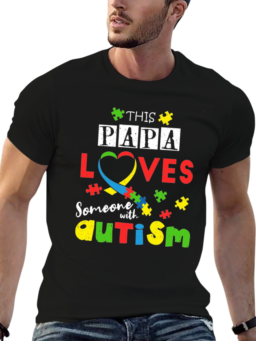 Papa Loves Autism T-Shirt