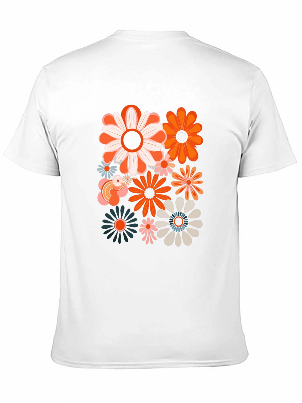 Retro Flower Power Graphic Tee - Black Unisex Shirt