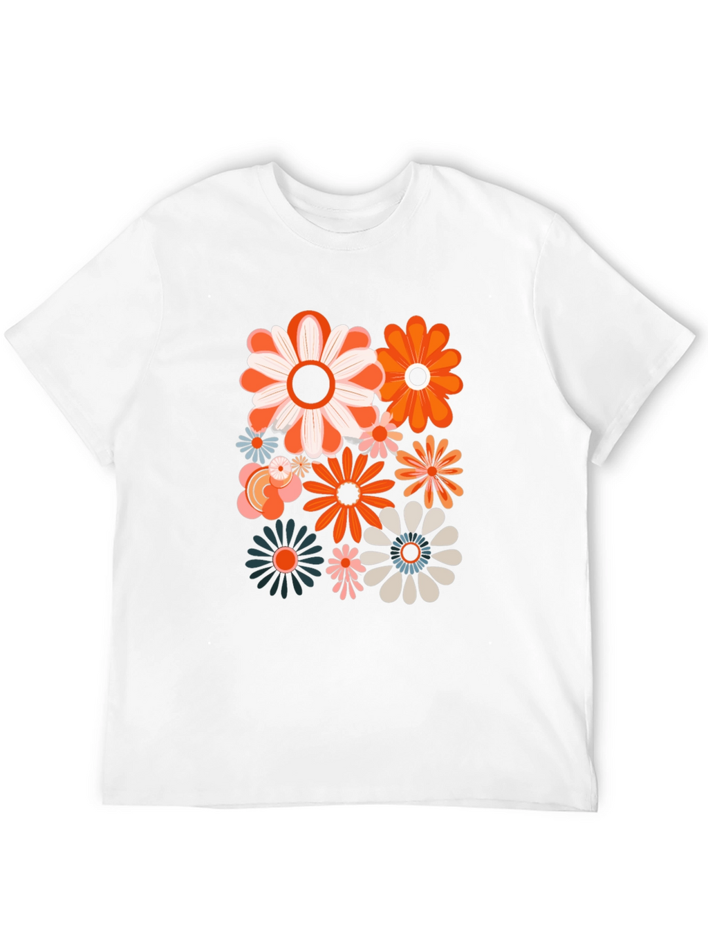 Retro Flower Power Graphic Tee - Black Unisex Shirt