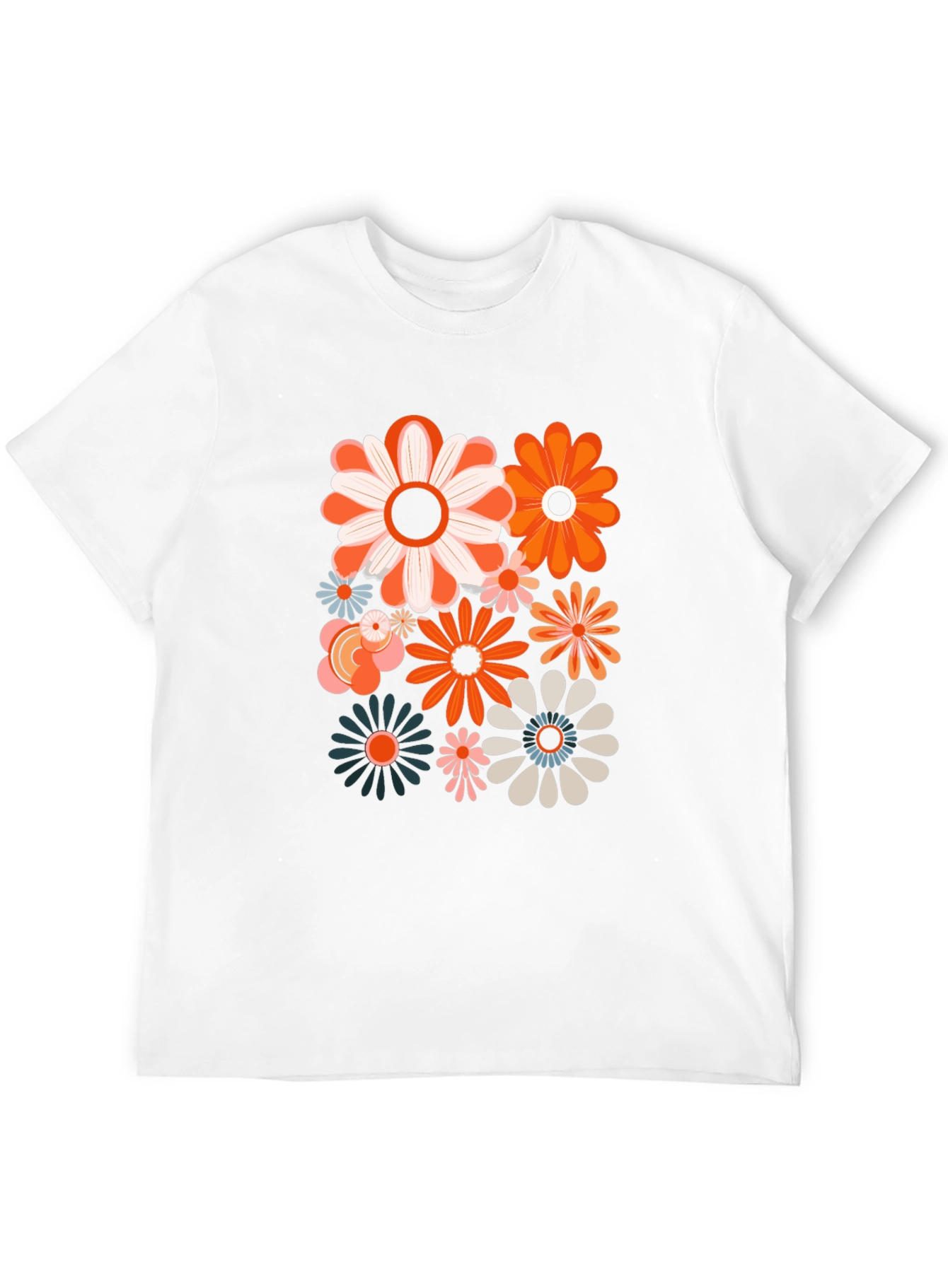 Retro Flower Power Graphic Tee - Black Unisex Shirt