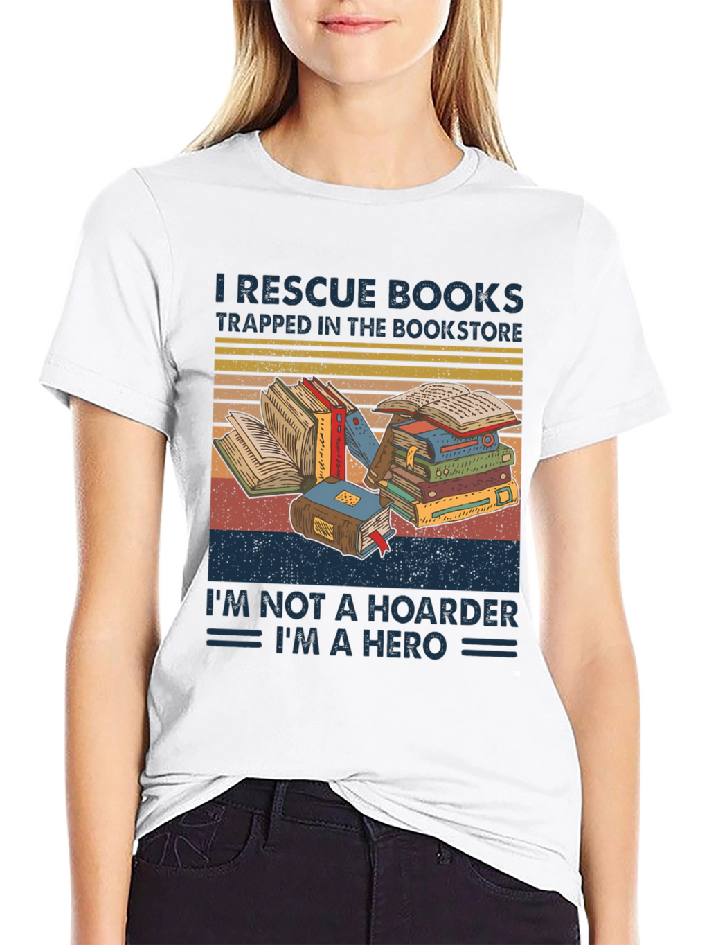 Book Lover T-Shirt: Rescue Books Im a Hero Tee