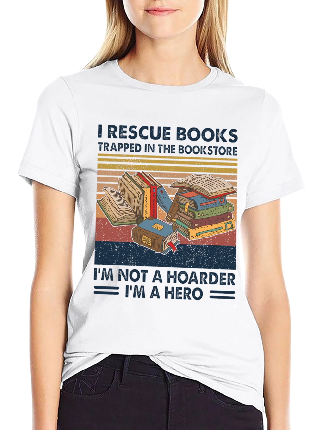 Book Lover T-Shirt: Rescue Books Im a Hero Tee