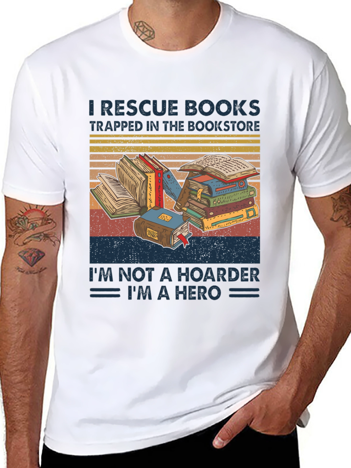 Book Lover T-Shirt: Rescue Books Im a Hero Tee