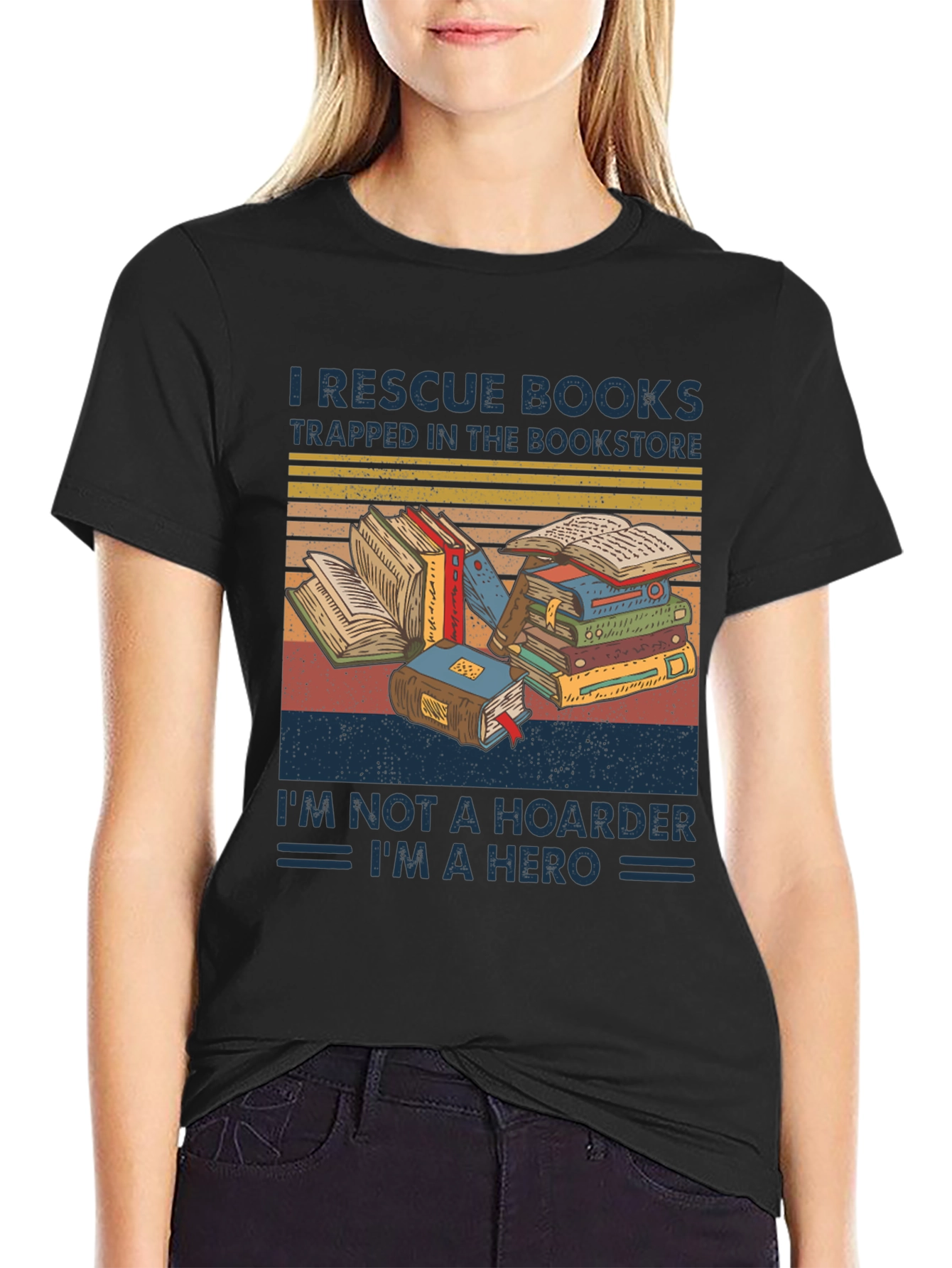 Book Lover T-Shirt: Rescue Books Im a Hero Tee