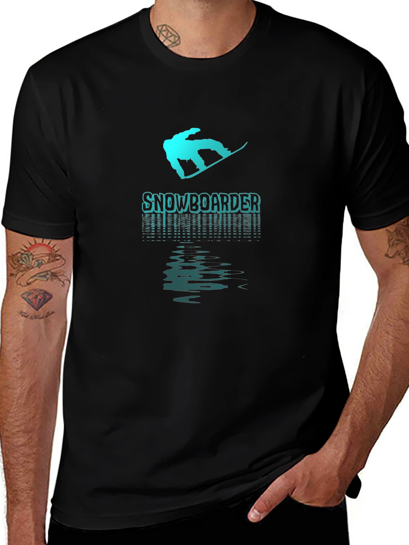 Snowboarder Graphic T-Shirt - Black