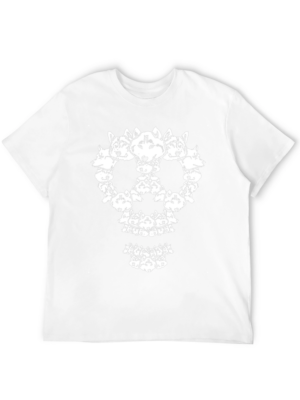 Husky Head Skull Graphic Tee - Black