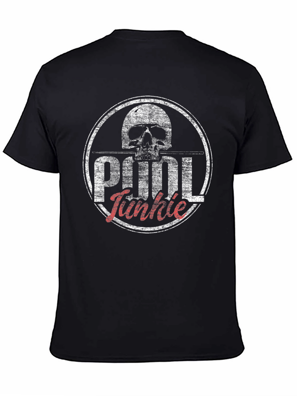 Pool Junkie Skull T-Shirt - Black Graphic Tee