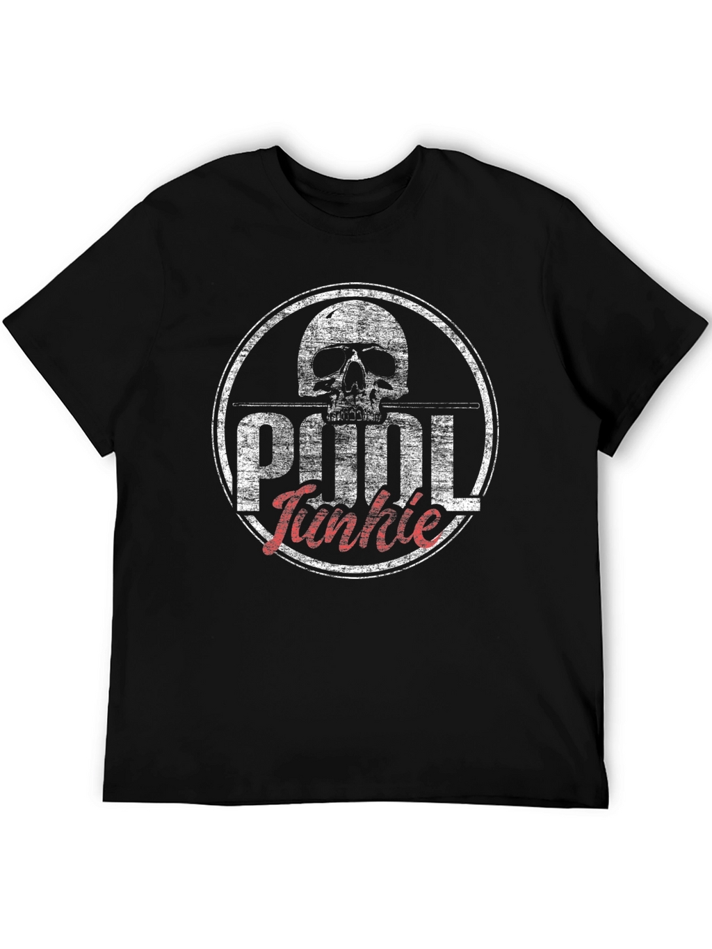 Pool Junkie Skull T-Shirt - Black Graphic Tee