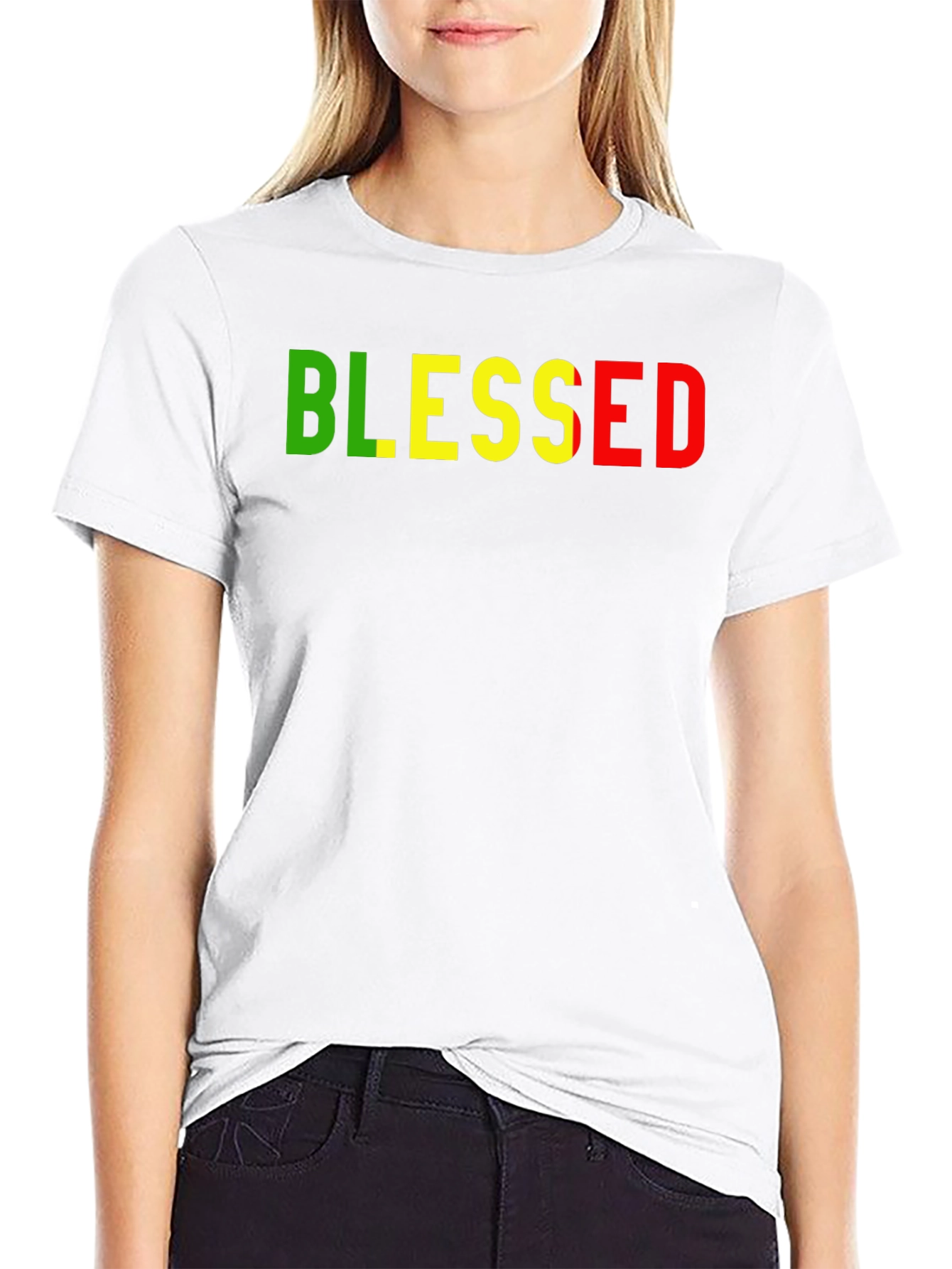Blessed Graphic Tee - Rasta Colors