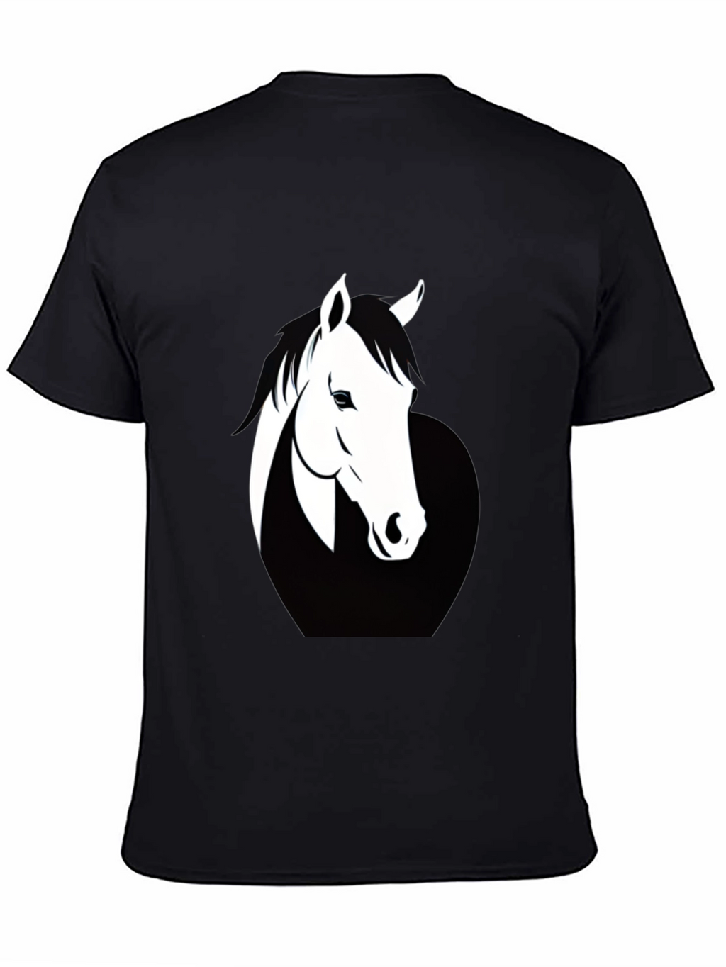 Mens Black T-Shirt with Horse Graphic