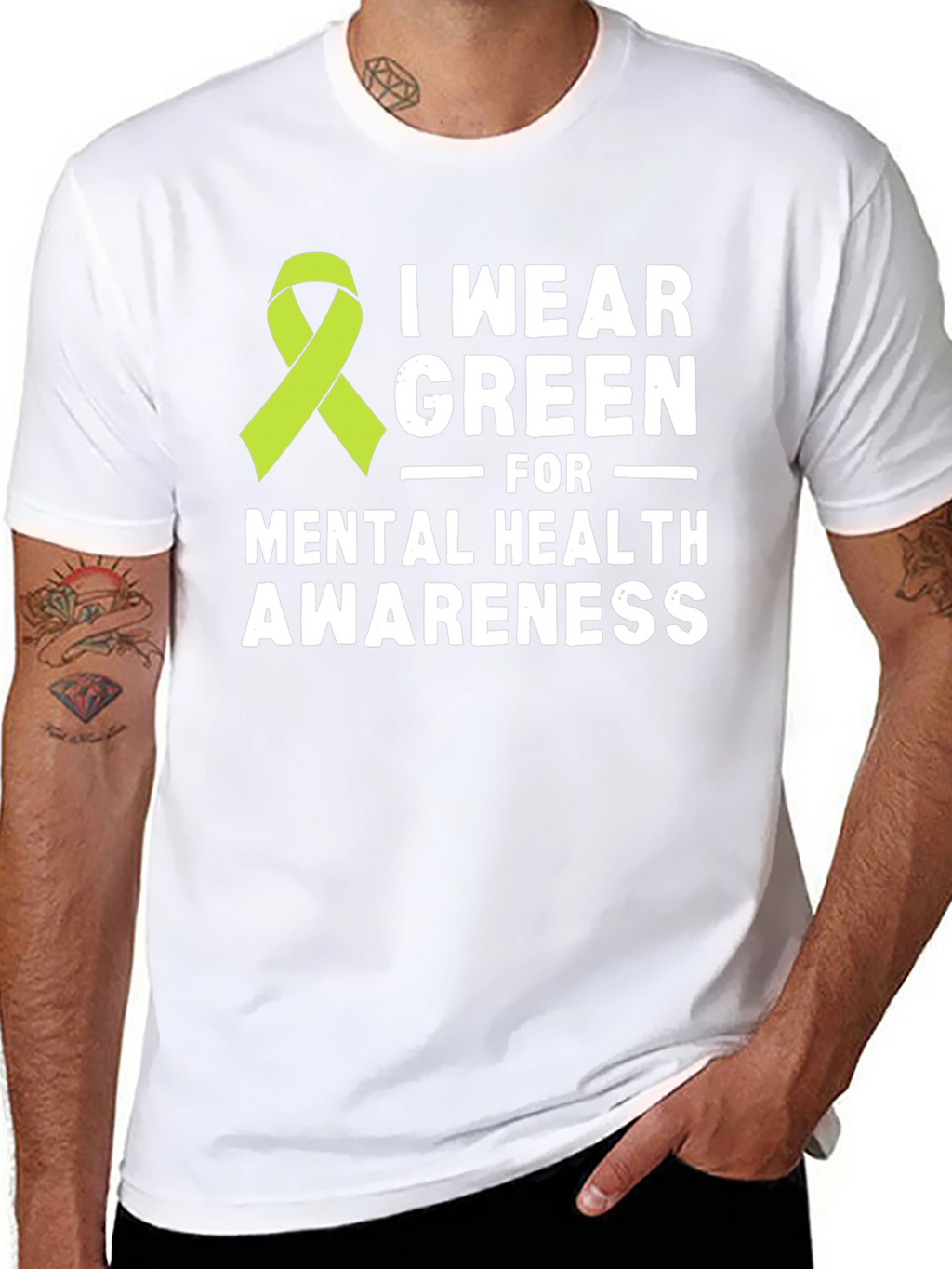 Mental Health Awareness Green Ribbon T-Shirt