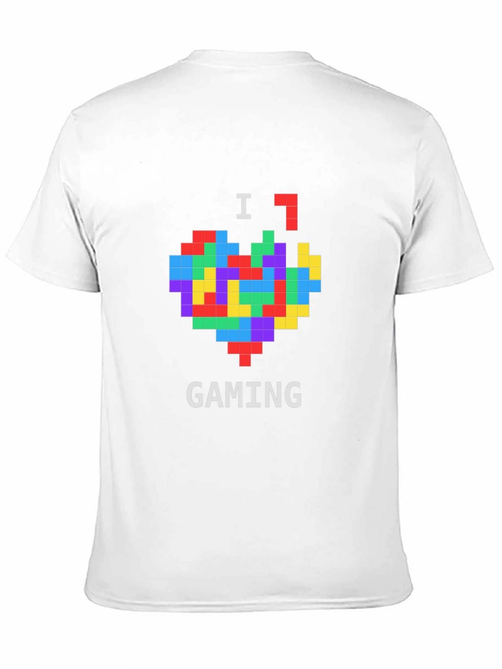 I Love Gaming Pixel Heart Black T-Shirt