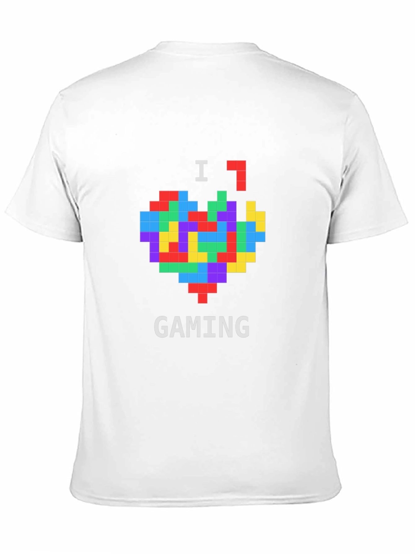 I Love Gaming Pixel Heart Black T-Shirt