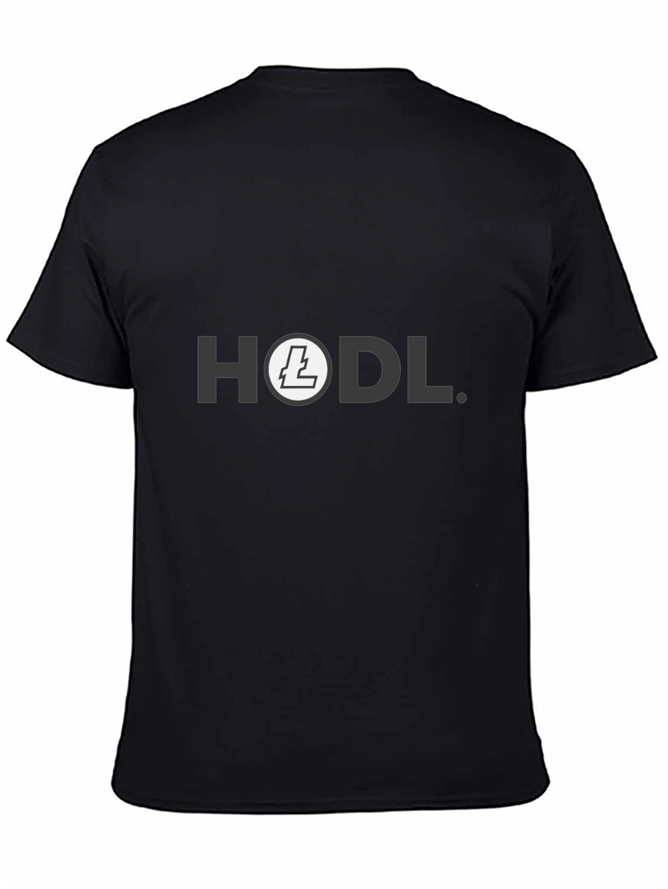 HODL Crypto Tee - Litecoin Design - Black Cotton Shirt