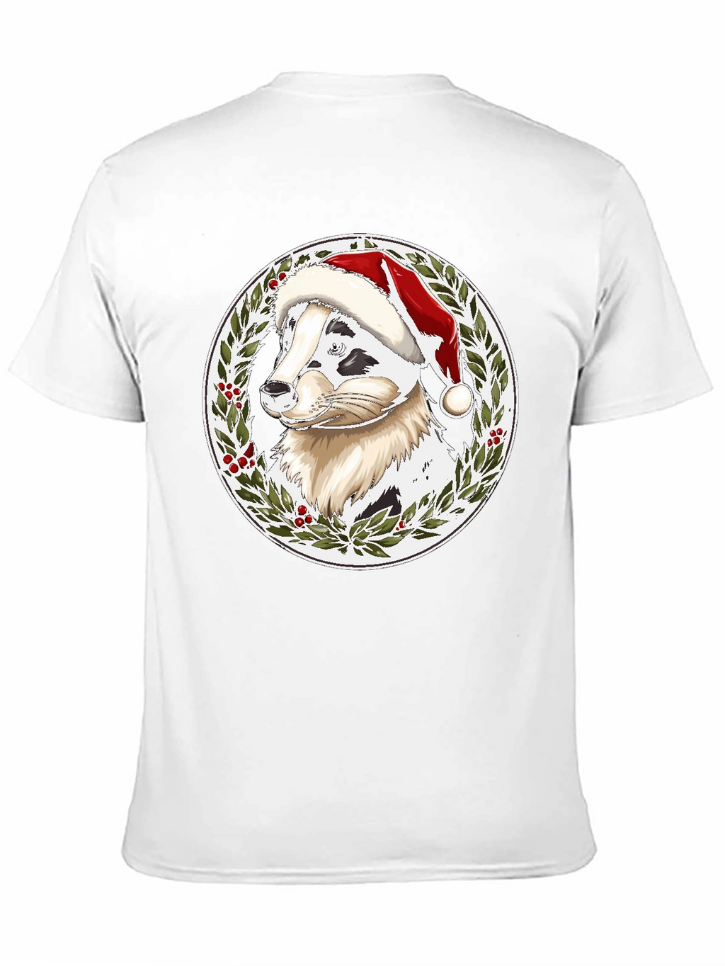 Festive Dog Santa Hat T-Shirt