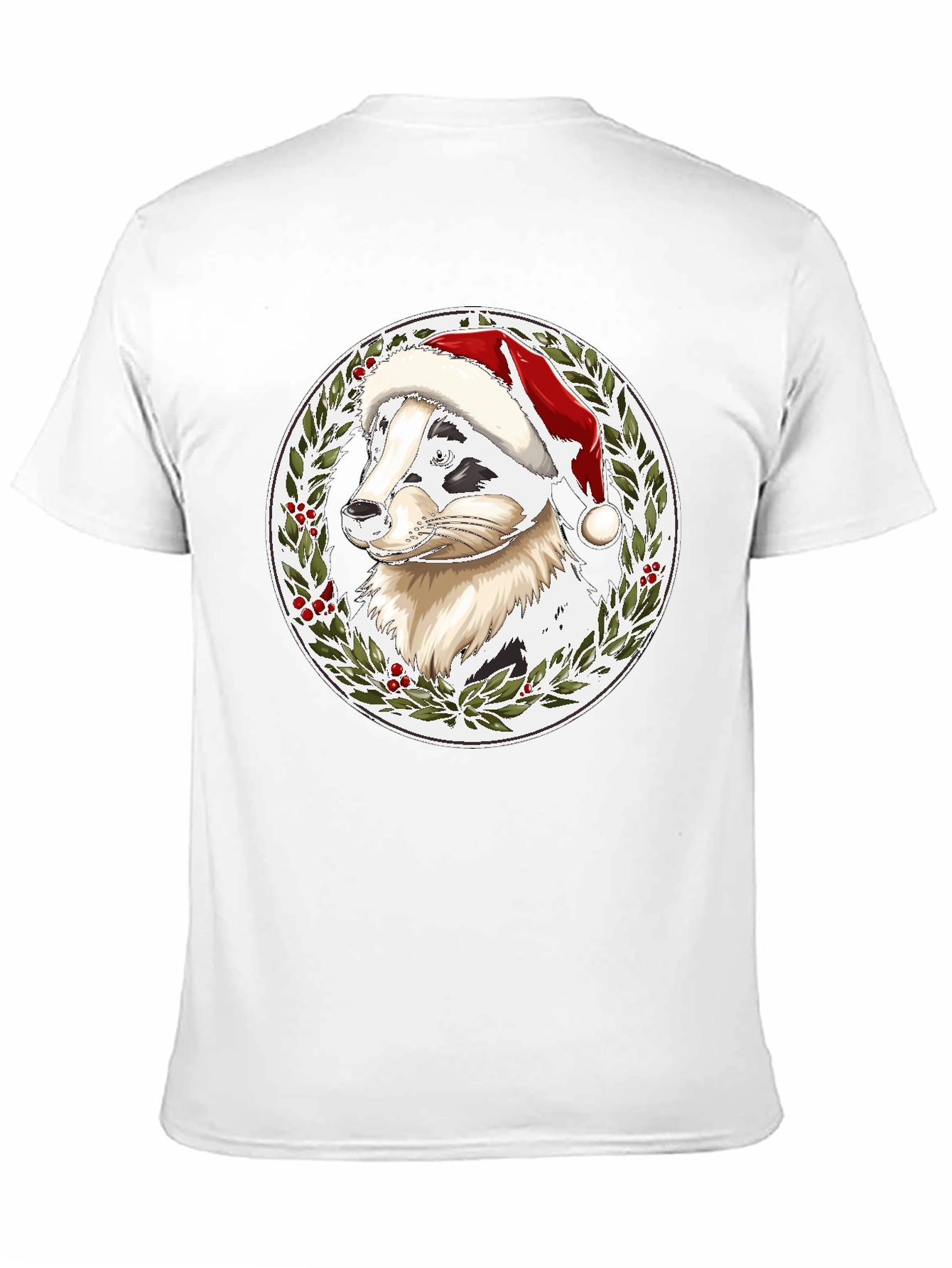Festive Dog Santa Hat T-Shirt