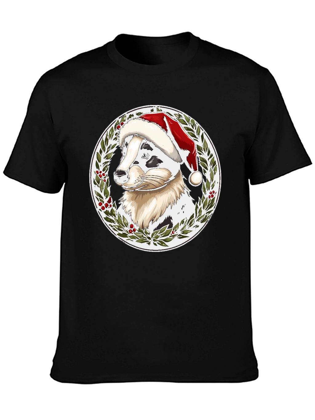 Festive Dog Santa Hat T-Shirt