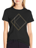 Geometric Line Art Graphic Tee - Modern Design