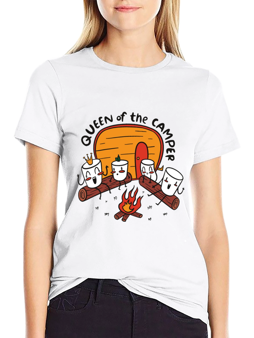 Marshmallow Campfire Graphic Tee - Black