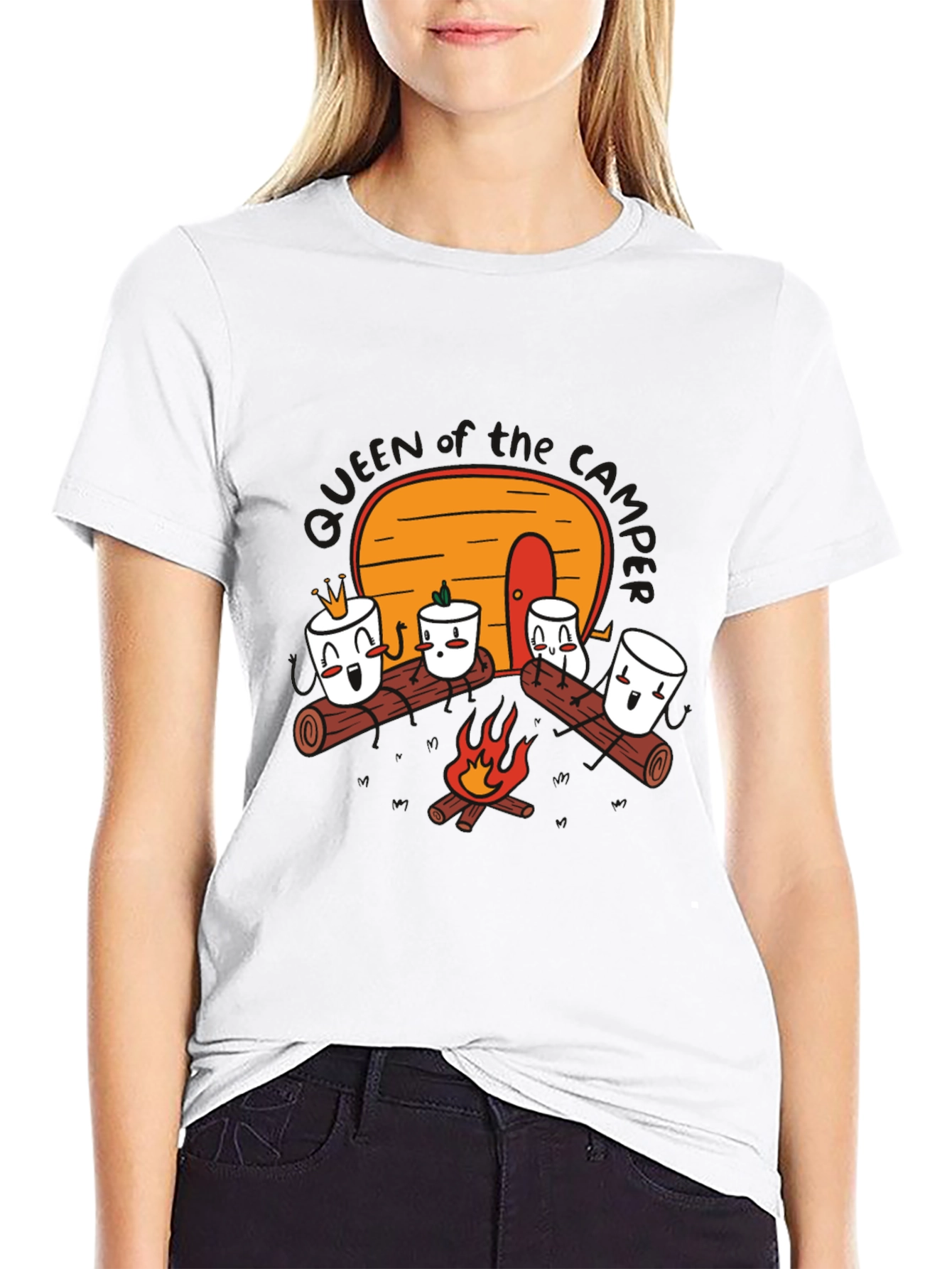 Marshmallow Campfire Graphic Tee - Black