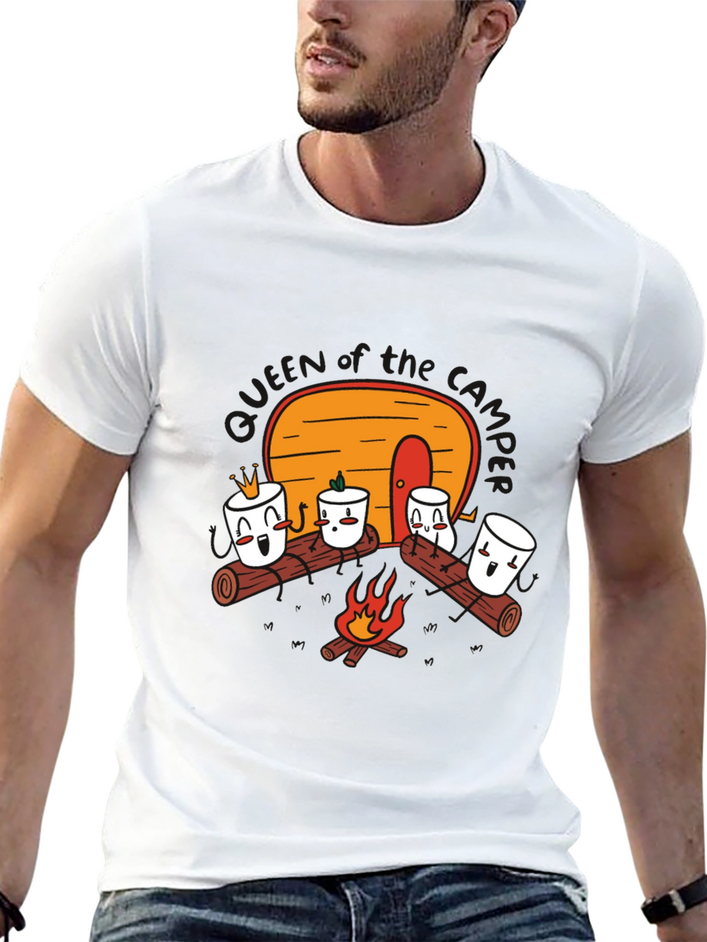 Marshmallow Campfire Graphic Tee - Black