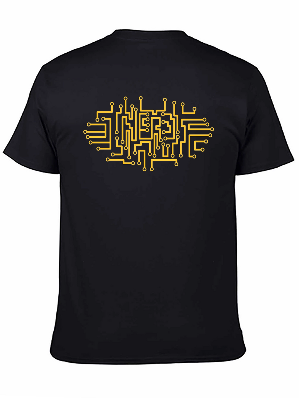 Circuit Board Graphic Tee - Black Cotton Blend T-Shirt