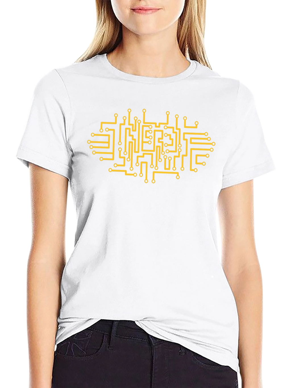 Circuit Board Graphic Tee - Black Cotton Blend T-Shirt