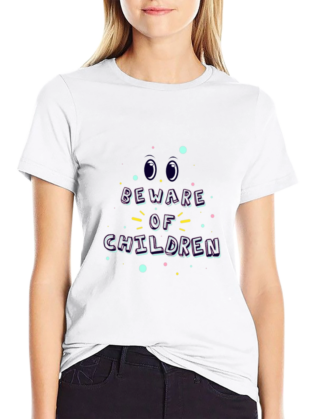 Beware of Children Graphic Tee - Black