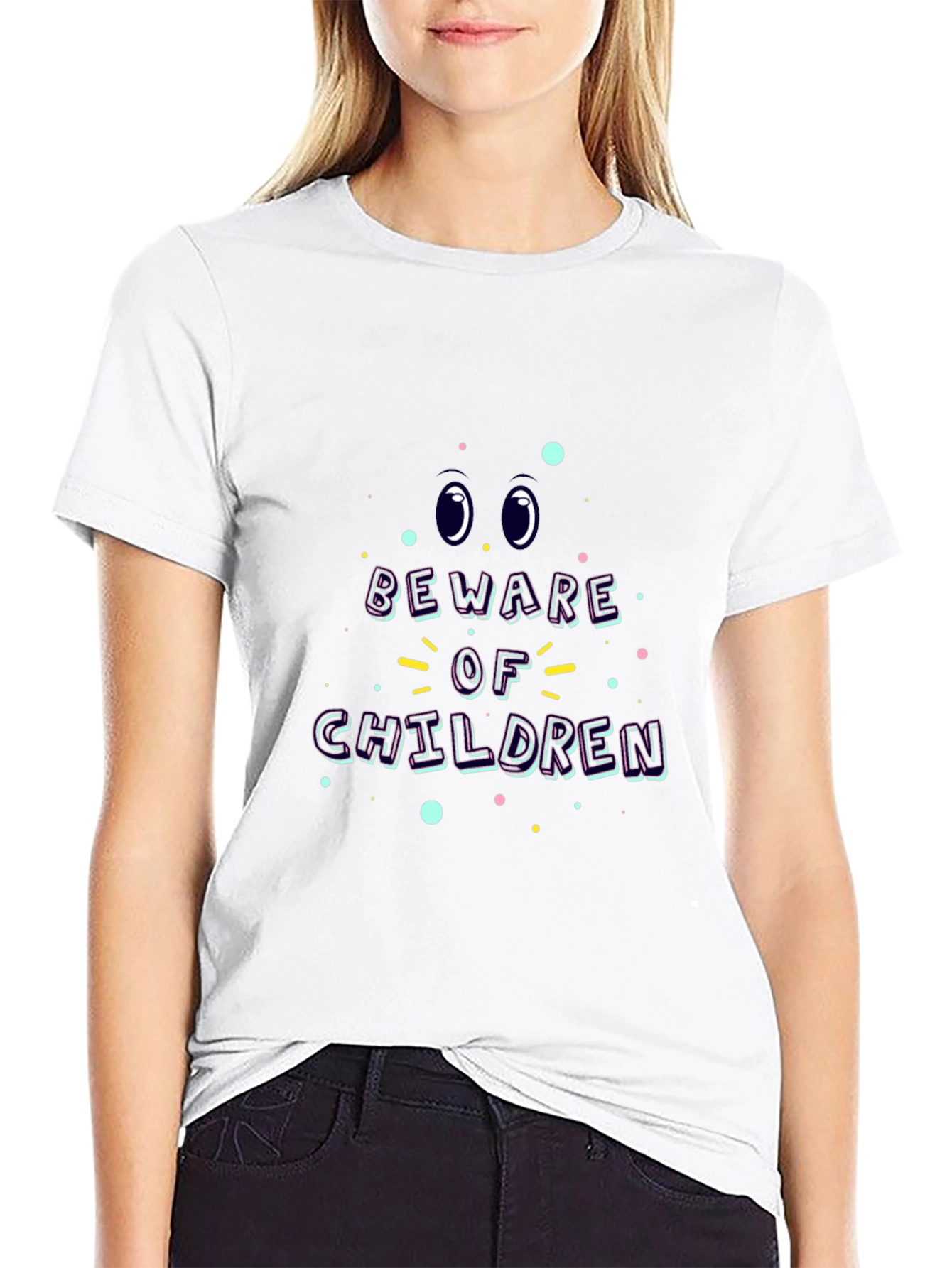 Beware of Children Graphic Tee - Black