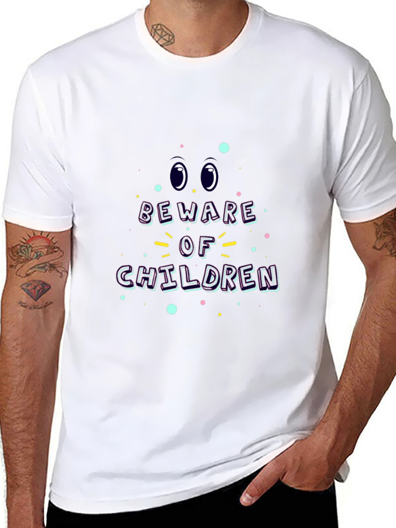 Beware of Children Graphic Tee - Black