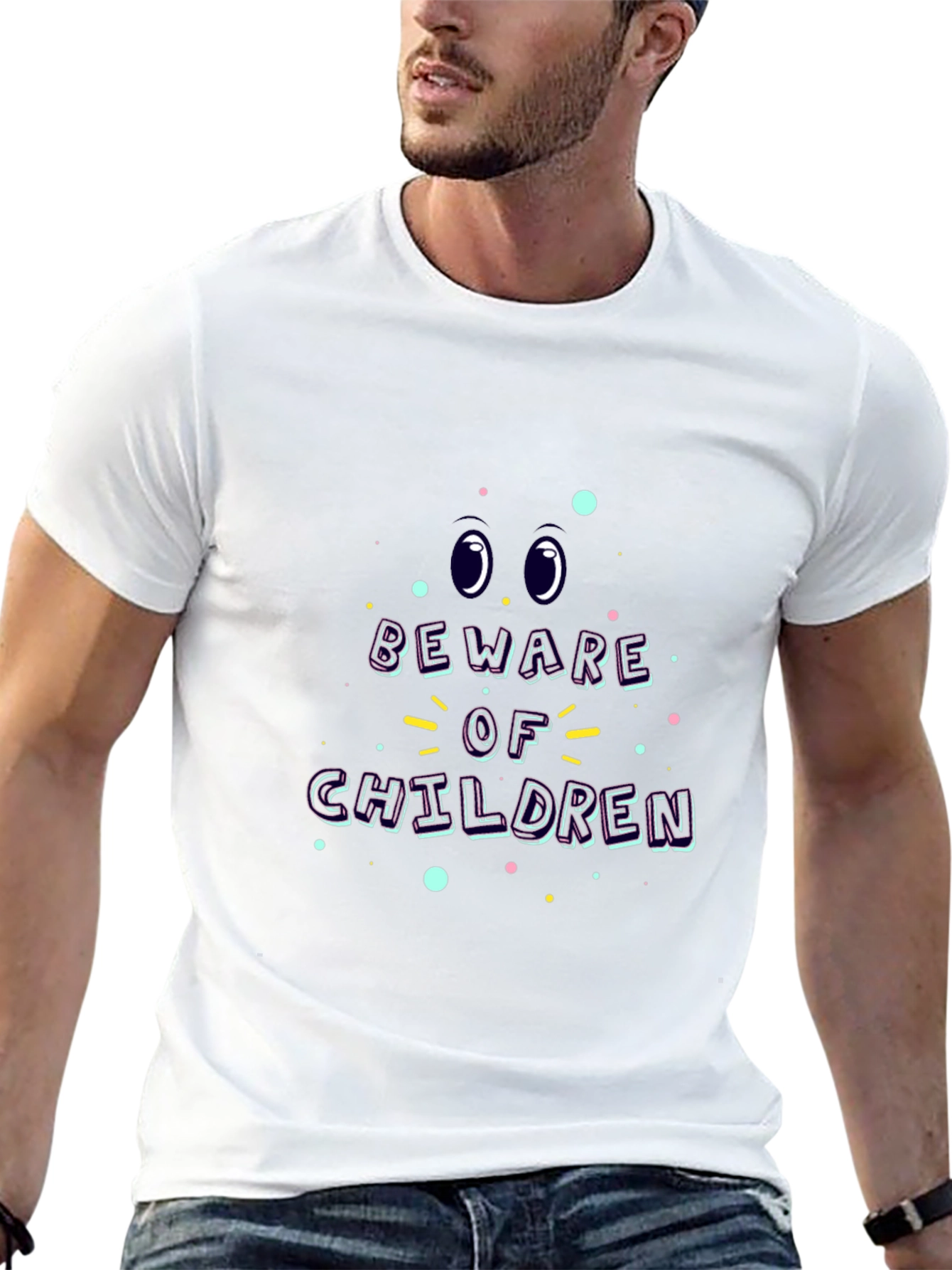 Beware of Children Graphic Tee - Black