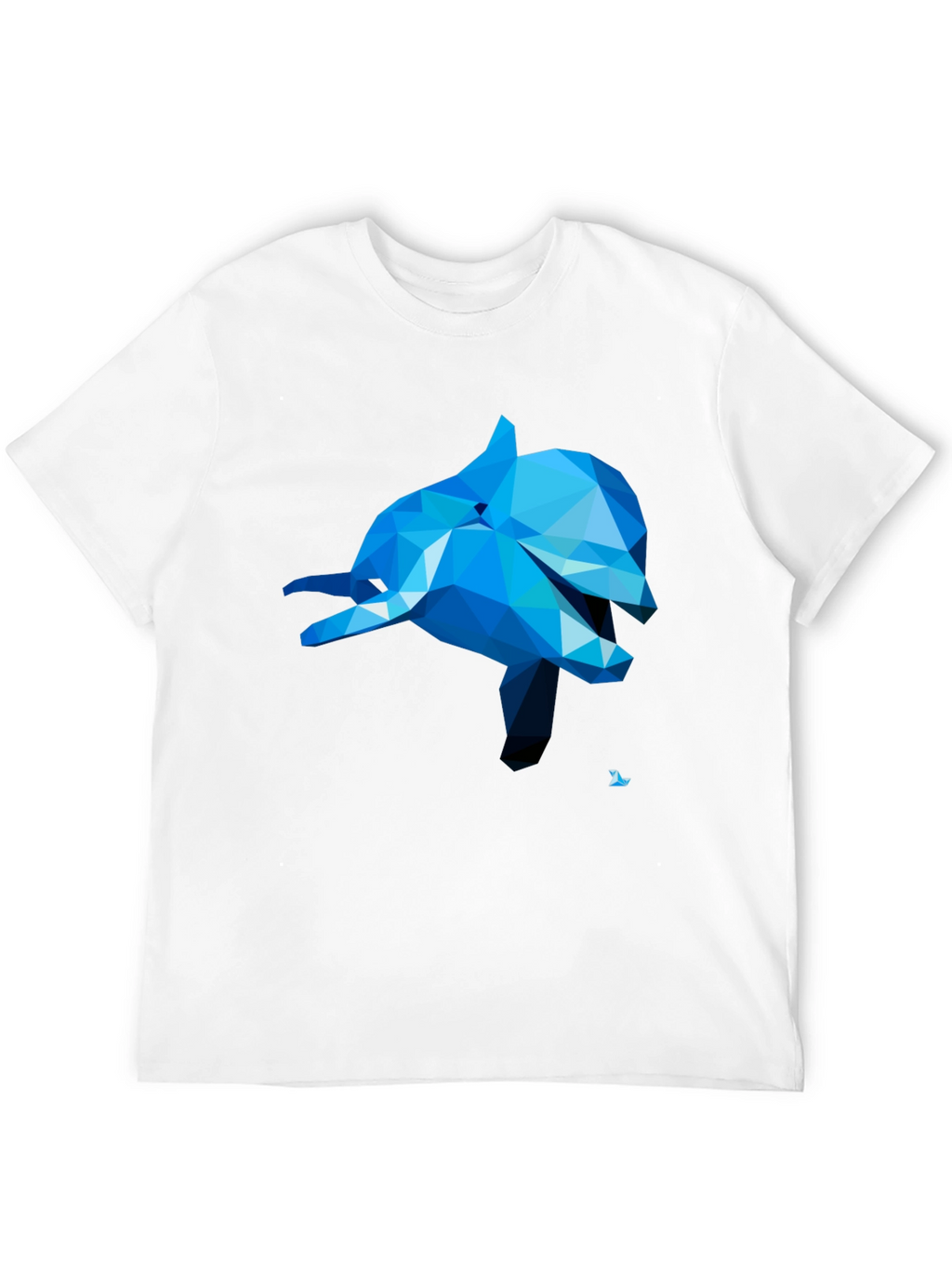 Geometric Dolphin Graphic Tee - Black