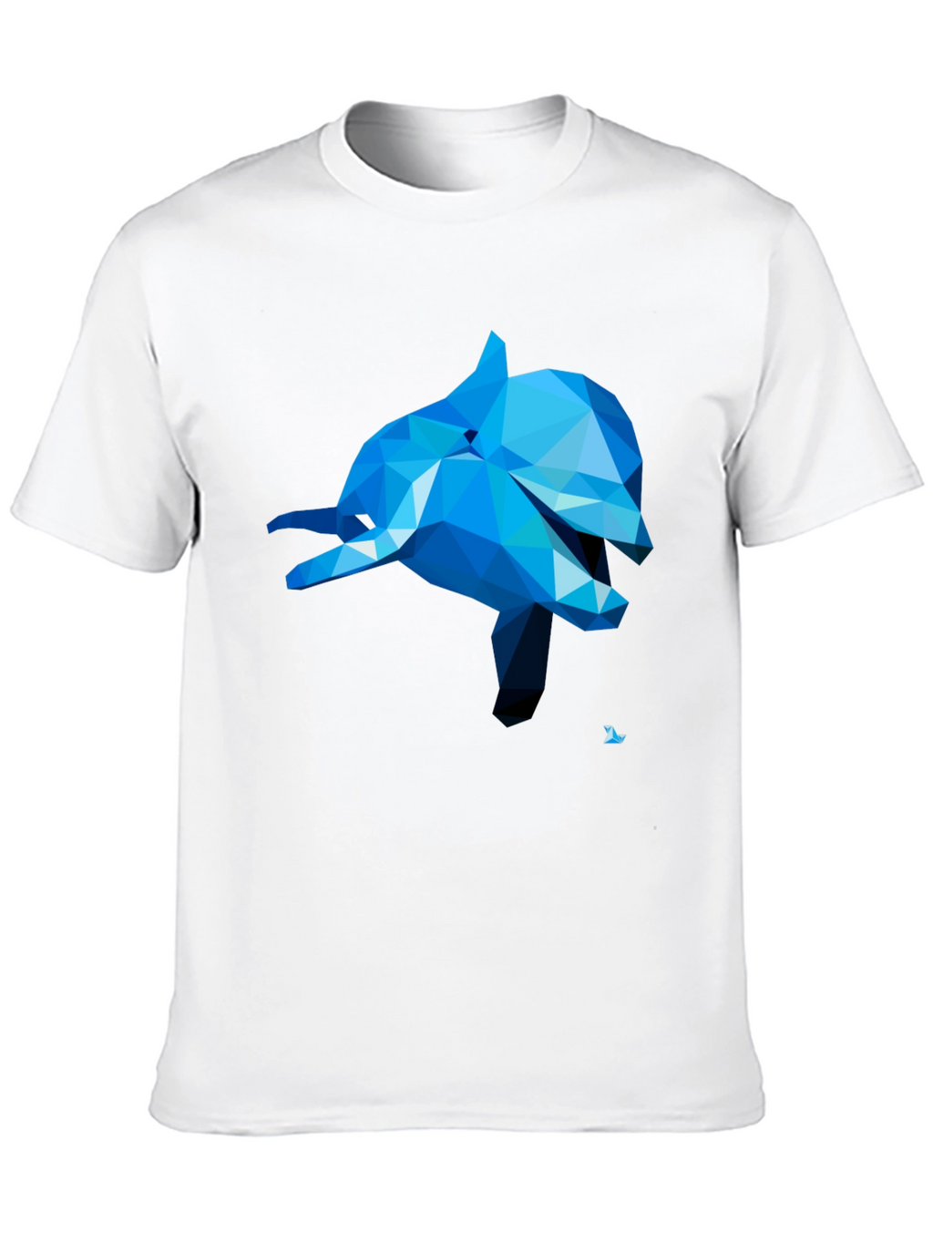 Geometric Dolphin Graphic Tee - Black
