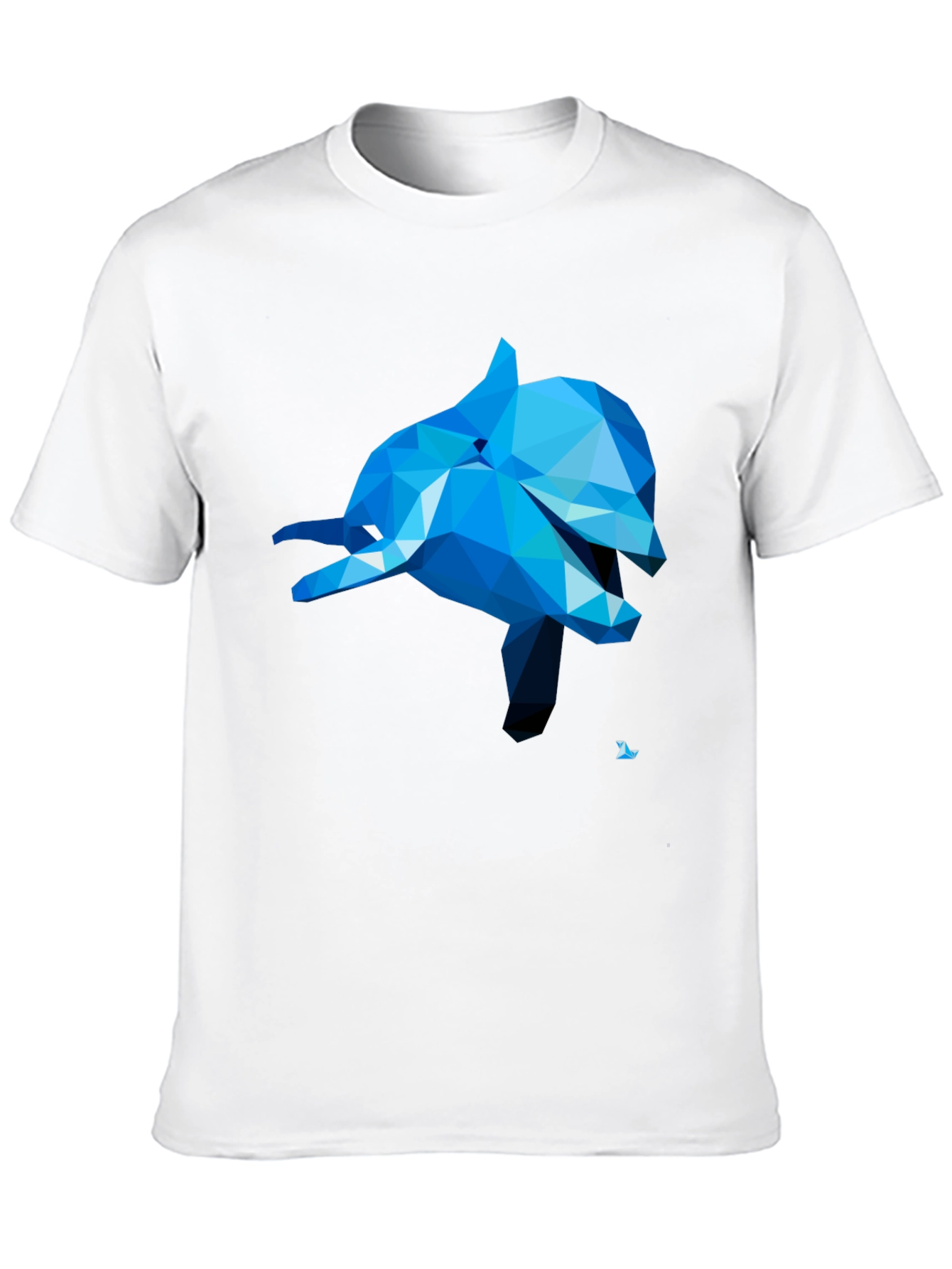 Geometric Dolphin Graphic Tee - Black