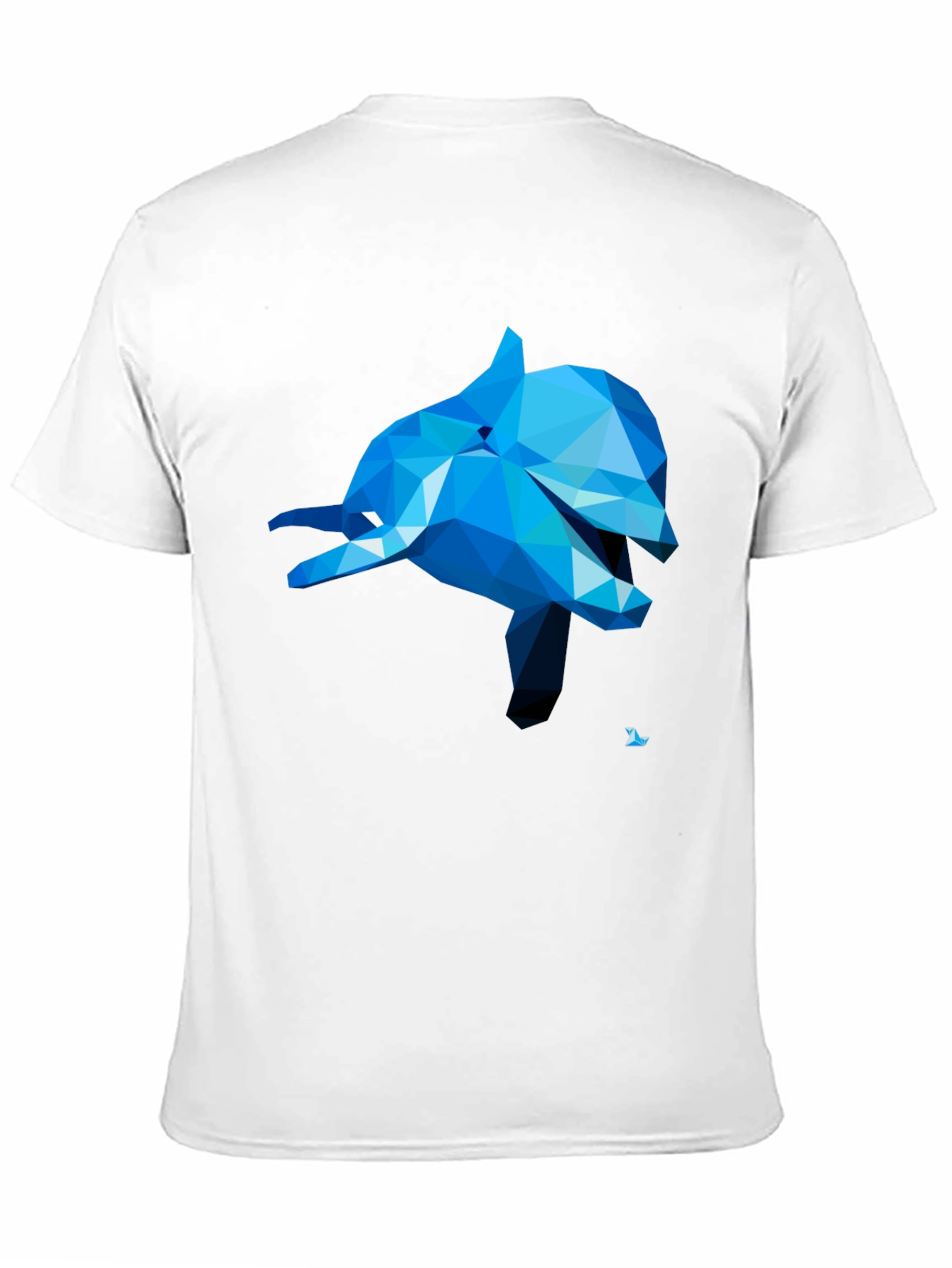Geometric Dolphin Graphic Tee - Black
